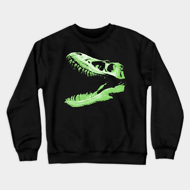 Dinosaur Skull Green Crewneck Sweatshirt by RaphaelWolf